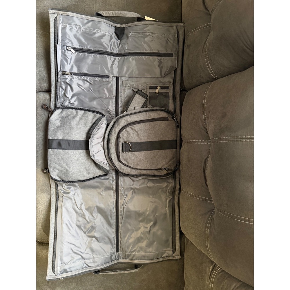 Convertible‎ Garment Duffel Bag Gray 2-in-1 Travel Suit Carrier with Zippers